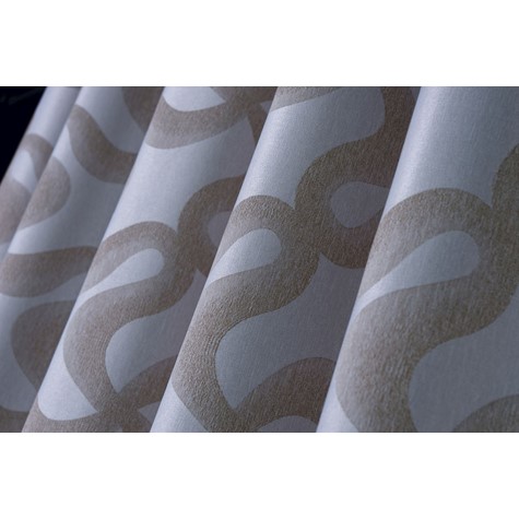 Curtain fabric with design - beige