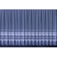 Knitted curtain with grey motif